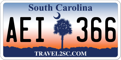 SC license plate AEI366