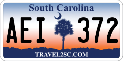 SC license plate AEI372