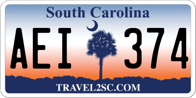 SC license plate AEI374