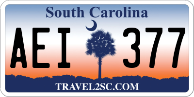 SC license plate AEI377