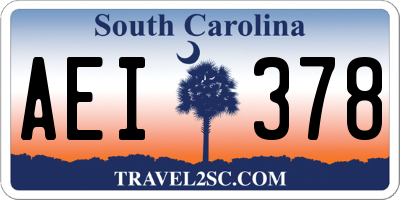 SC license plate AEI378