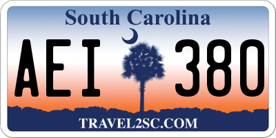 SC license plate AEI380