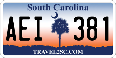 SC license plate AEI381