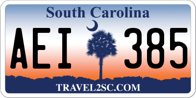 SC license plate AEI385