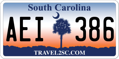 SC license plate AEI386