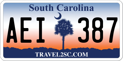 SC license plate AEI387