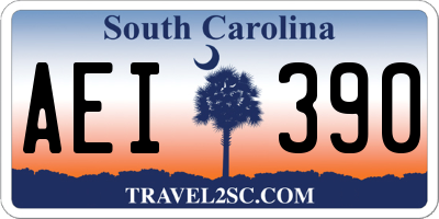 SC license plate AEI390