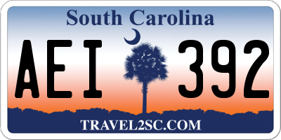 SC license plate AEI392