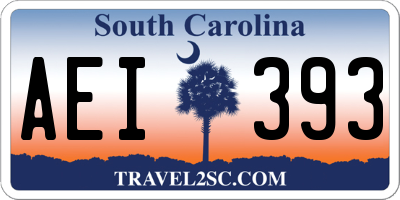 SC license plate AEI393