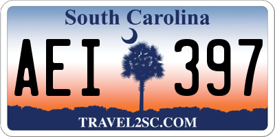 SC license plate AEI397
