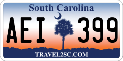 SC license plate AEI399