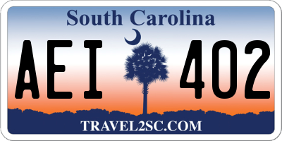 SC license plate AEI402