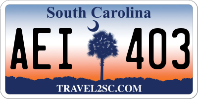 SC license plate AEI403