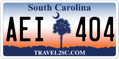 SC license plate AEI404