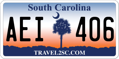 SC license plate AEI406
