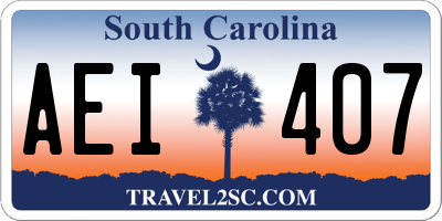 SC license plate AEI407