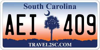 SC license plate AEI409
