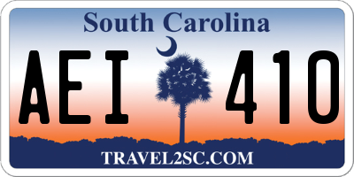 SC license plate AEI410
