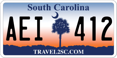 SC license plate AEI412