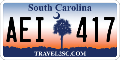 SC license plate AEI417