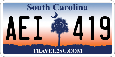 SC license plate AEI419