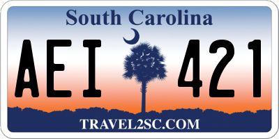 SC license plate AEI421
