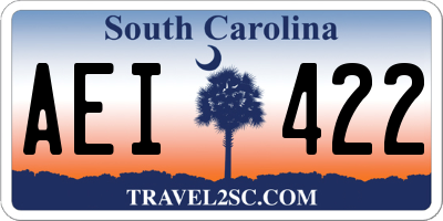 SC license plate AEI422