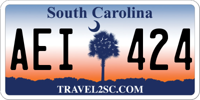 SC license plate AEI424