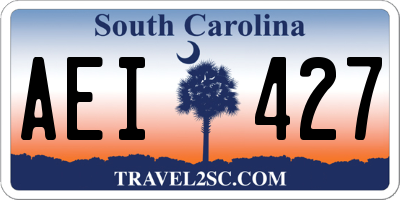 SC license plate AEI427