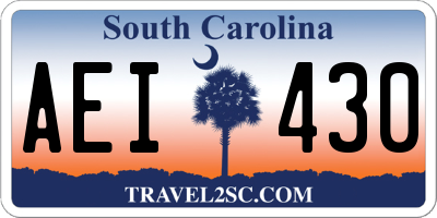 SC license plate AEI430