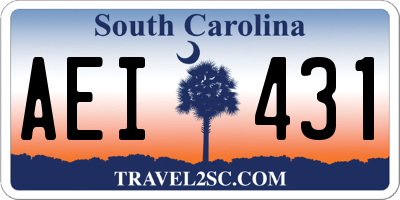 SC license plate AEI431
