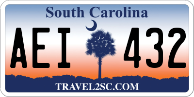 SC license plate AEI432