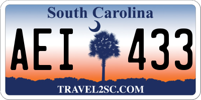 SC license plate AEI433