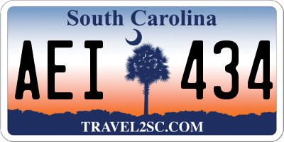 SC license plate AEI434