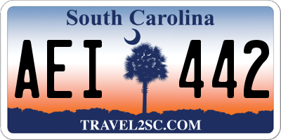 SC license plate AEI442