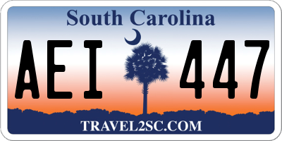 SC license plate AEI447