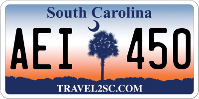 SC license plate AEI450