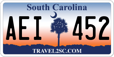 SC license plate AEI452