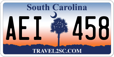 SC license plate AEI458