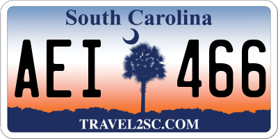 SC license plate AEI466