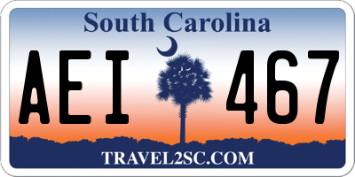 SC license plate AEI467