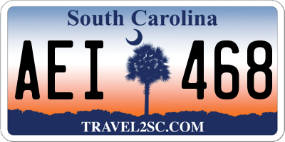 SC license plate AEI468