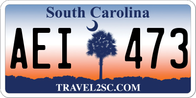 SC license plate AEI473