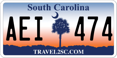 SC license plate AEI474
