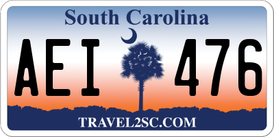 SC license plate AEI476