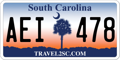 SC license plate AEI478