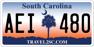 SC license plate AEI480