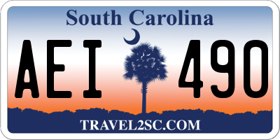 SC license plate AEI490