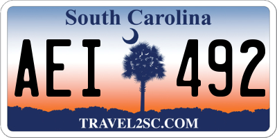 SC license plate AEI492