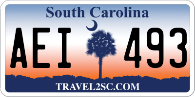 SC license plate AEI493